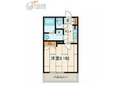 ザ・ガーデン川崎大師(1K/2階)の間取り写真