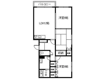 すみのい第1コーポ(3LDK/3階)の間取り写真
