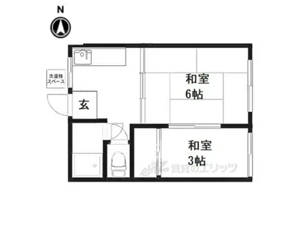 四ノ宮ハイツ(2K/1階)の間取り写真