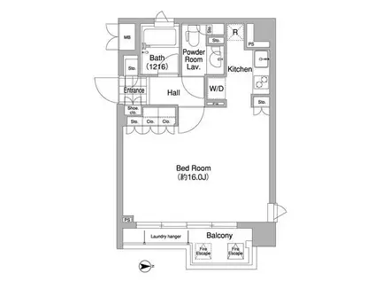 コンフォリア大山(ワンルーム/6階)の間取り写真