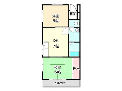 メゾン青葉(2DK/2階)の間取り写真