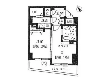 シルフィード南平台(1DK/4階)の間取り写真