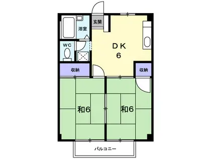 シティハイツ林(2DK/2階)の間取り写真