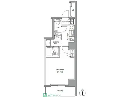 ボアビスタ門前仲町(1K/2階)の間取り写真