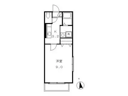 ルミエール(1K/2階)の間取り写真