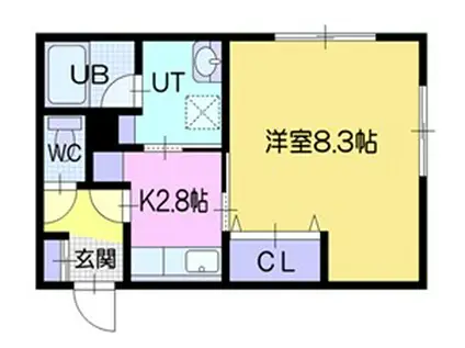 GARE N20(1K/3階)の間取り写真