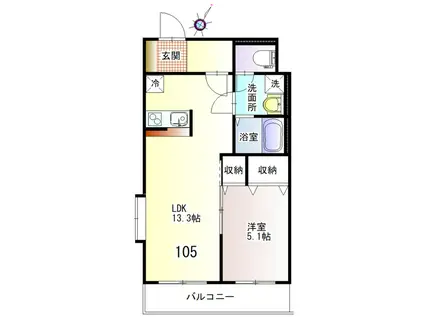 BJ3RD(1LDK/1階)の間取り写真