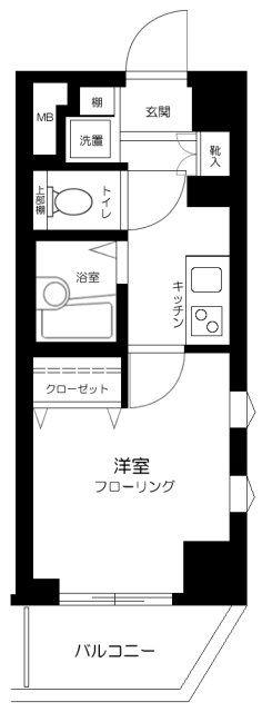 メインステージ恵比寿東(1K/4階)の間取り写真