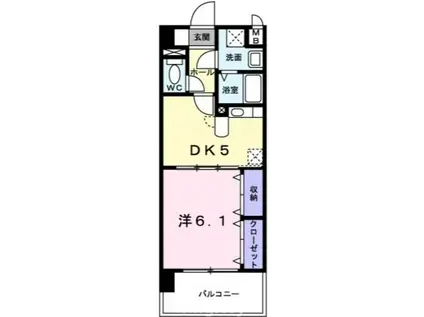 サンライク箱崎(1DK/6階)の間取り写真