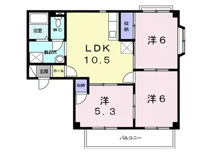 グレイスII(3LDK/2階)の間取り写真