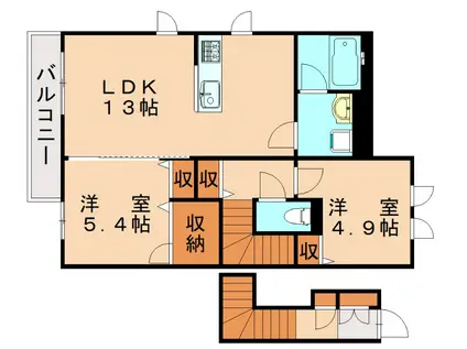 シャーメゾン則松C(2LDK/2階)の間取り写真
