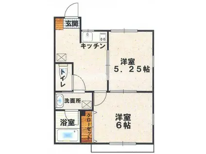 クローバー横浜(2SDK/2階)の間取り写真