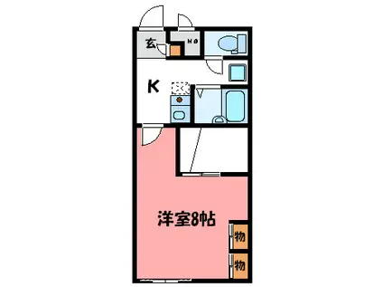 ＪＲ山陽本線 大久保駅(兵庫) 徒歩38分 2階建 築16年(1K/1階)の間取り写真