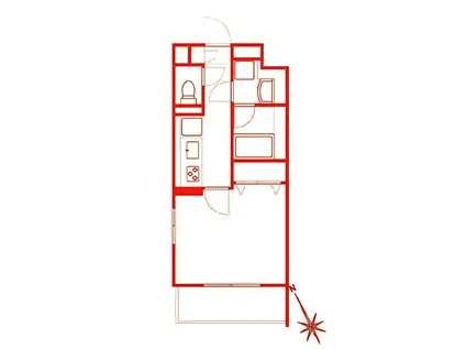メルヴェーユ湘南(1K/2階)の間取り写真