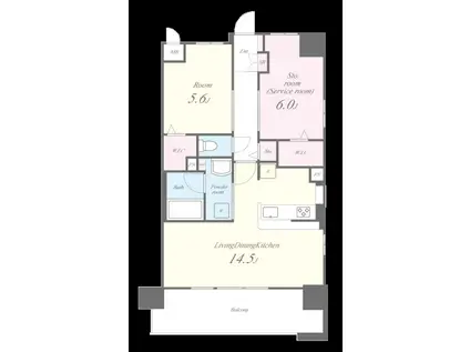 ベイ・グランデ弁天町(1SLDK/8階)の間取り写真