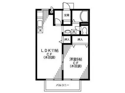 グランガーデンIII(1LDK/2階)の間取り写真