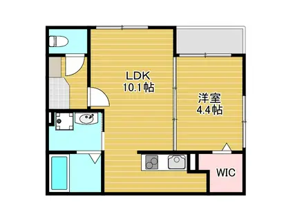 ユーリハ・メゾン(1LDK/2階)の間取り写真