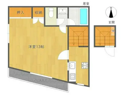 イナガキビル(1K/5階)の間取り写真