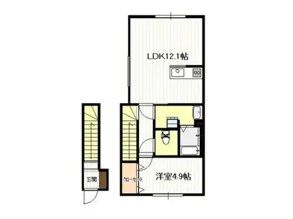 玖波二丁目アパート(1LDK/2階)の間取り写真