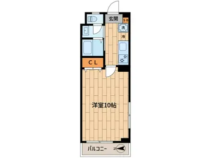 ウエスト VILLAGE(1K/3階)の間取り写真