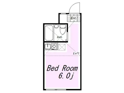 ユナイト阪東橋シドニーの杜(ワンルーム/1階)の間取り写真