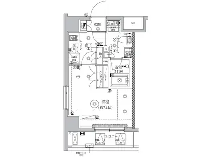 セジョリ武蔵関(1K/6階)の間取り写真