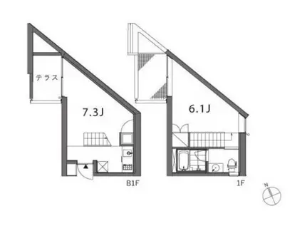 SCALE (1LDK/B1階)の間取り写真