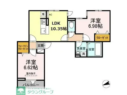 セレスティア東四つ木II(2LDK/3階)の間取り写真