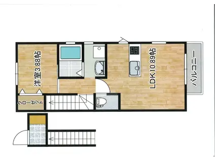 PINO YAGIYAMA(1K/2階)の間取り写真
