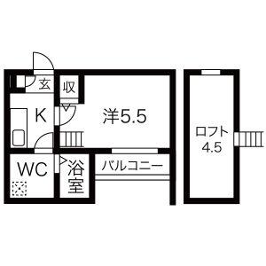 グラシア(1K/1階)の間取り写真
