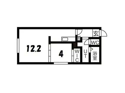 PARK LIFE中島公園(1LDK/1階)の間取り写真