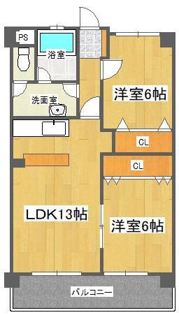 フェリーチェ レジデンツァ(2LDK/2階)の間取り写真