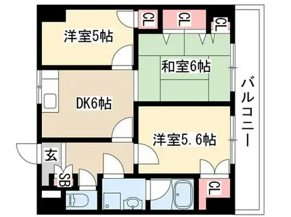 ハーモニアス元八事(3DK/4階)の間取り写真