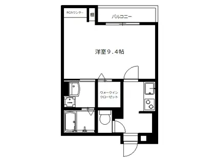 ベルドゥジュール(1K/1階)の間取り写真