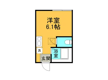 ヒルズ峰岡町B棟(1K/1階)の間取り写真