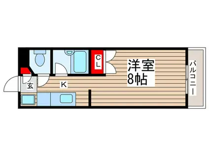 シャトレー塩焼(1K/2階)の間取り写真