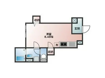 DOUCEUR(ワンルーム/1階)の間取り写真