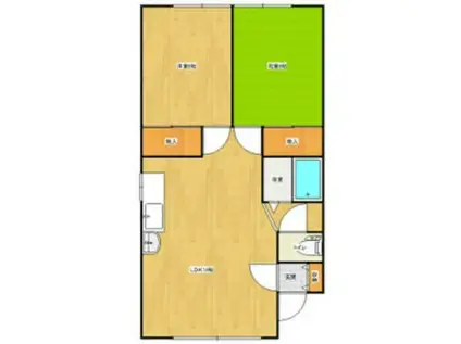 ピアブルー(2LDK/3階)の間取り写真