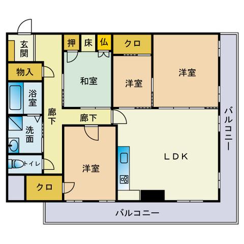 大濠エクセル(3SLDK/5階)の間取り写真