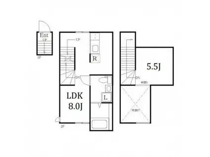 PARKSIDE RESIDENCE CHITOKARA(1LDK/2階)の間取り写真