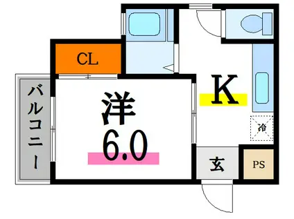 児玉ハイツ(1K/2階)の間取り写真
