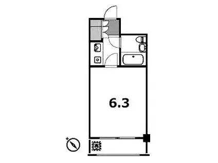 早川ビル(1K/6階)の間取り写真