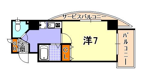 ラナップスクエア神戸県庁前(1K/8階)の間取り写真