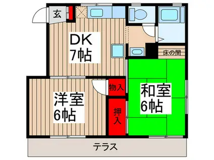 メゾン・シャルム(2DK/1階)の間取り写真