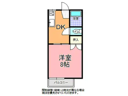 タウン・ベスタ(1DK/2階)の間取り写真