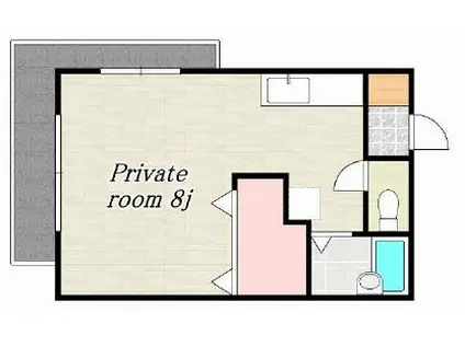 アミティーハイツ(ワンルーム/3階)の間取り写真