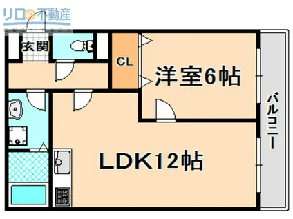 ビューテラス春日丘(1LDK/1階)の間取り写真