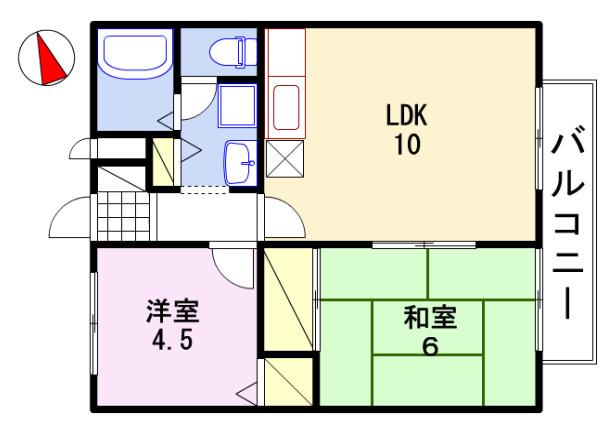アーバンライフ吉田(2LDK/1階)の間取り写真
