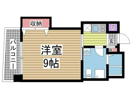 ポルト新神戸(1K/8階)の間取り写真