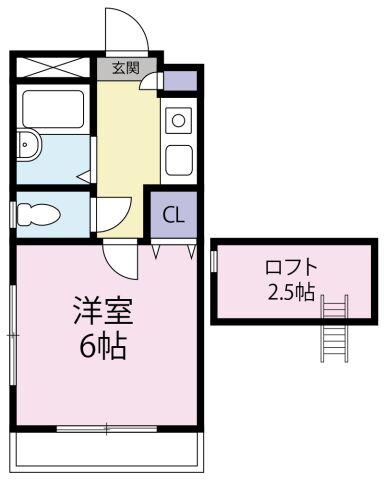 メイフェア10(1K/1階)の間取り写真